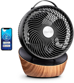 Clean Air Optima CA-403 Smart Wood Design slimme tafelventilator met app