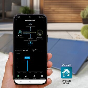 Avidsen Soria Wifi 400 Watt Zonnepanelen plug-and-play met vloer- en muurbevestiging app