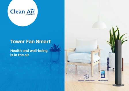 Clean Air Optima CA-407G Smart luxe torenventilator met ionisator + app