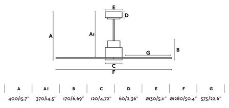 Faro Barcelona Nassau M plafondventilator bruin 128 cm afmetingen