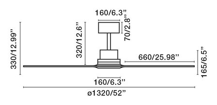 Faro Barcelona Lantau L plafondventilator wit/grenenhout 132 cm afmetingen