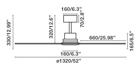 Faro Barcelona Lantau L plafondventilator mat nikkel/walnoot 132 cm afmetingen