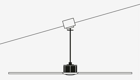 Faro Barcelona Andoris XXL plafondventilator bruin 213 cm schuin plafond