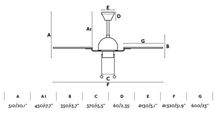 Faro Barcelona Cuba L plafondventilator bruin 132&nbsp;cm afmetingen