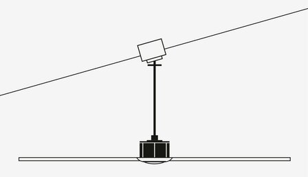 Faro Barcelona Century XL LED plafondventilator wit 165 cm schuin plafond