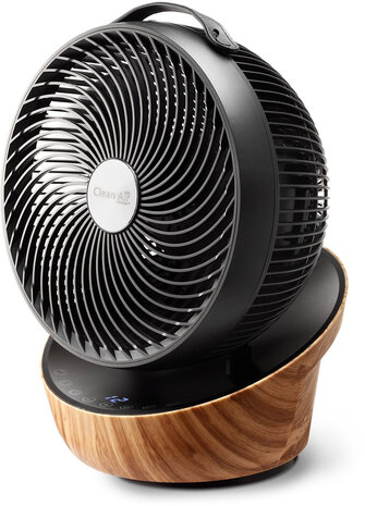 Clean Air Optima CA-403 Smart Wood Design slimme tafelventilator met app zijkant rechts