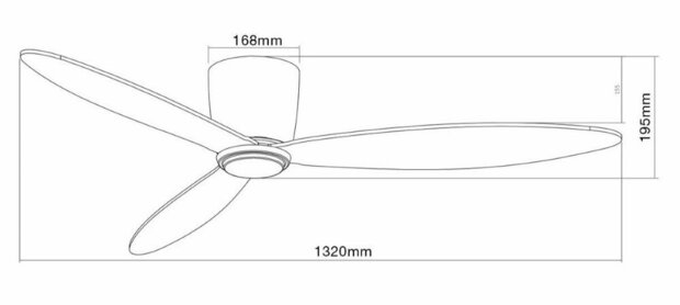 Beacon 212883 Airfusion Radar plafondventilator olie gewreven brons 132 centimeter afmetingen