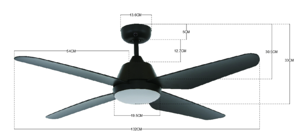 Beacon Airfusion Aria plafondventilator zwart 122 centimeter