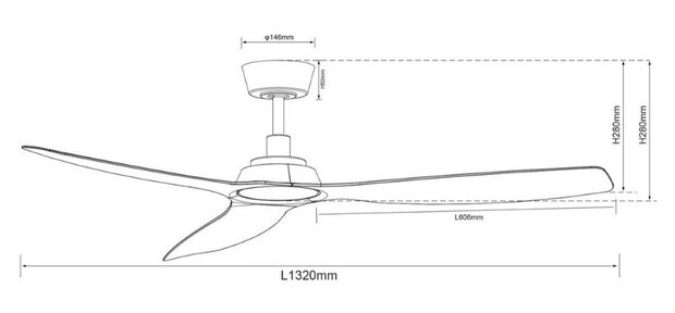 Beacon Airfusion Moto plafondventilator teak chroom 132 centimeter