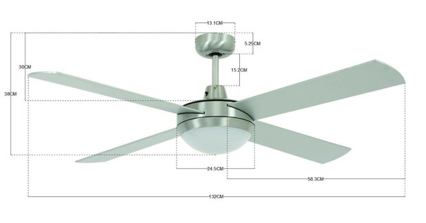 Beacon 213009 Lucci Air Futura Mood plafondventilator geborsteld chroom 132 cm