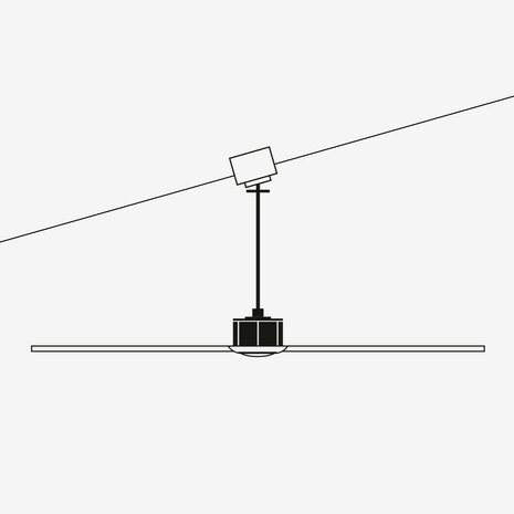 Faro Barcelona Cruiser L plafondventilator zwart/aluminium 132 cm voor schuin plafond