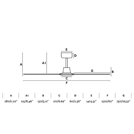 Faro Barcelona Morea L plafondventilator lichtbruin 152 cm afmetingen