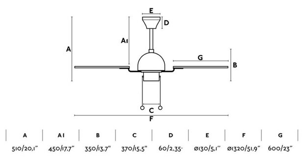 Faro Barcelona Cuba L plafondventilator bruin 132 cm afmetingen